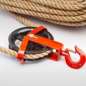 125mm - 180mm Seilrolle mit drehbarem Haken - Seilblock - Umlenkrolle