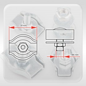 6mm Drahtseilklemme Simplex - verzinkt Klemmen für Drahtseil 6mm