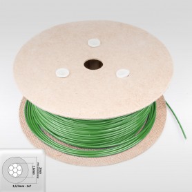 Drahtseil 3mm verzinkt PVC ummantelt grün (Draht 1,6mm - 1x7) 10m bis 200m Stahlseil 3 mm